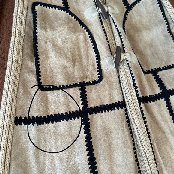 Vintage Leather Patchwork Sweater Coat by Leather Bug size S - Picture 9 of 13